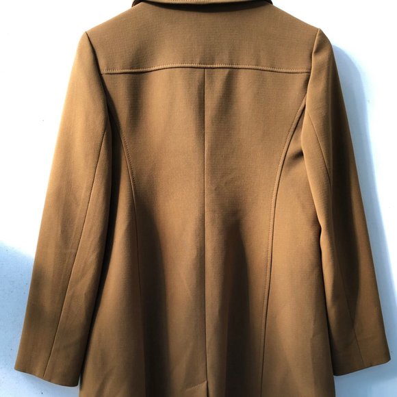Rachel Roy Tan Coat With Notch Collar And Stylish Front Zip Closure, Size Small - Picture 4 of 9